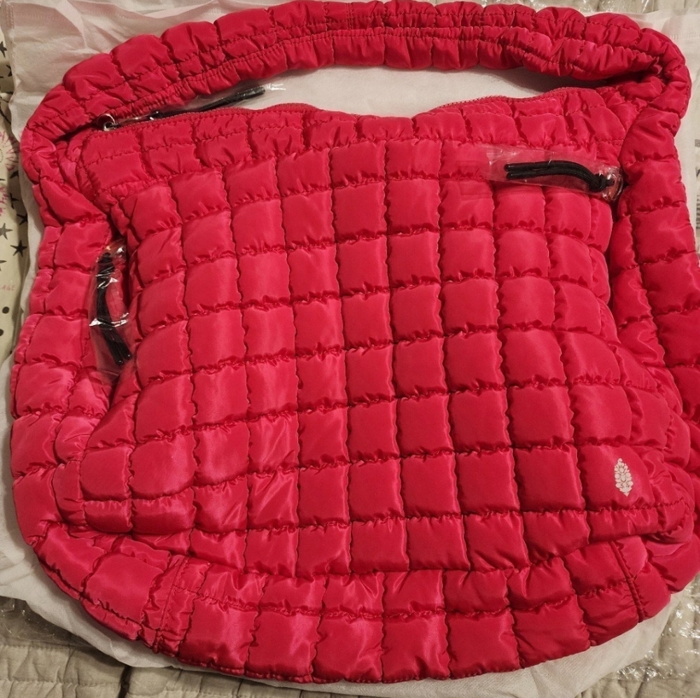 Free people movement quilted carryall malibu pink bag tote
